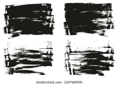 Flat Sponge Thin Artist Brush Long Background High Detail Abstract Vector Background Set 