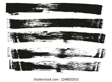 Flat Sponge Thin Artist Brush Long Background High Detail Abstract Vector Background Set 
