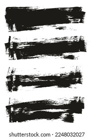 Flat Sponge Thin Artist Brush Long Background High Detail Abstract Vector Background Set 