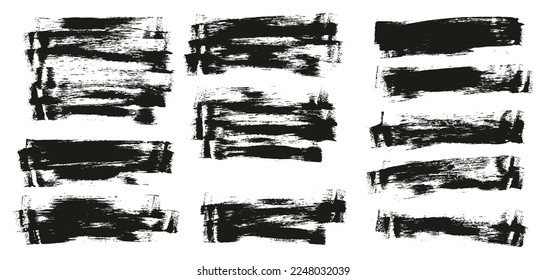 Flat Sponge Thin Artist Brush Long Background High Detail Abstract Vector Background MEGA Set 