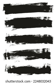 Flat Sponge Thin Artist Brush Long Background High Detail Abstract Vector Background Set 