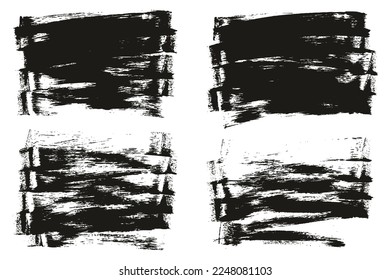 Flat Sponge Thin Artist Brush Long Background High Detail Abstract Vector Background Set 
