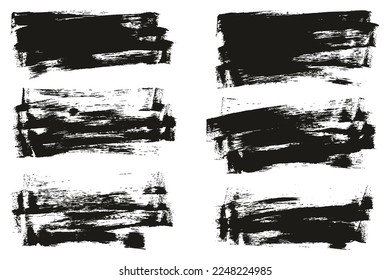 Esponja plana Artista delgado Pincel Fondo largo Detalle Abstracto de fondo conjunto de vectores 