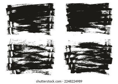 Flat Sponge Thin Artist Brush Long Background High Detail Abstract Vector Background Set 