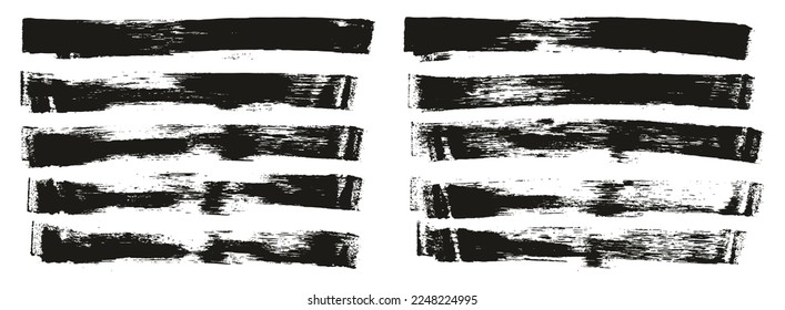 Flat Sponge Thin Artist Brush Long Background High Detail Abstract Vector Background Set 