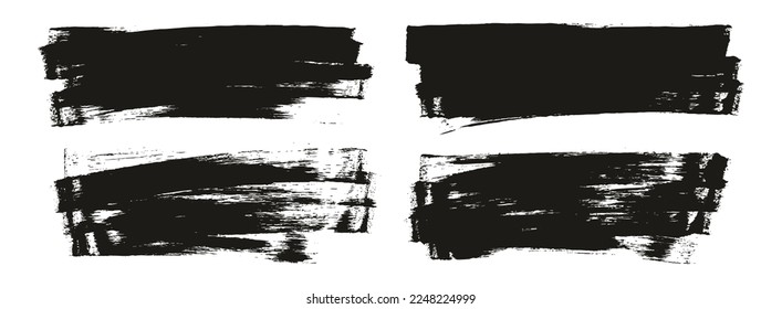 Flat Sponge Thin Artist Brush Long Background High Detail Abstract Vector Background Set 