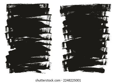 Esponja plana Artista delgado Pincel Fondo largo Detalle Abstracto de fondo conjunto de vectores 
