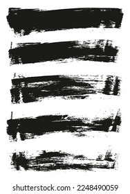 Esponja plana Artista delgado Pincel Fondo largo Detalle Abstracto de fondo conjunto de vectores 