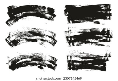 Flat Sponge Thin Artist Brush Long And Curved Background Mix High Detail Abstract Vector Background Mix Set 