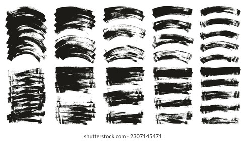 Esponja plana Pincel Artista delgado Pincel largo y fondo curvo Mezcla de fondo de alto detalle Resumen Mezcla de fondo de vectores MEGA Set 