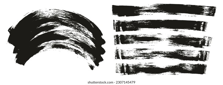 Flat Sponge Thin Artist Brush Long And Curved Background Mix High Detail Abstract Vector Background Mix Set 