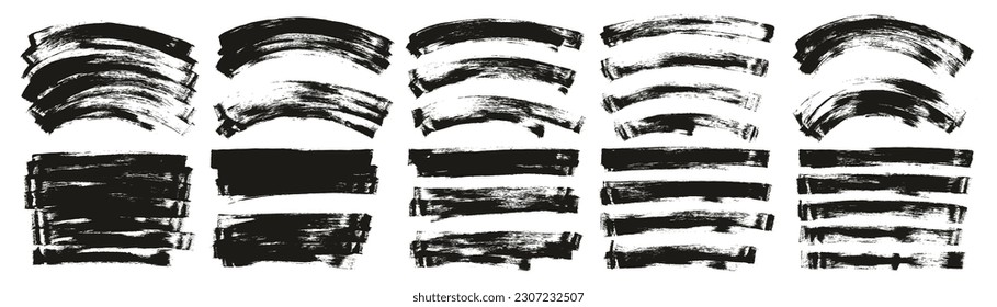 Esponja plana Pincel Artista delgado Pincel largo y fondo curvo Mezcla de fondo de alto detalle Resumen Mezcla de fondo de vectores MEGA Set 
