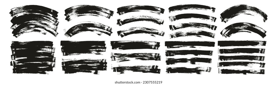 Esponja plana Pincel Artista delgado Pincel largo y fondo curvo Mezcla de fondo de alto detalle Resumen Mezcla de fondo de vectores MEGA Set 