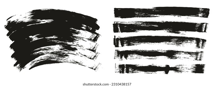 Flat Sponge Thin Artist Brush Long And Curved Background Mix High Detail Abstract Vector Background Mix Set 