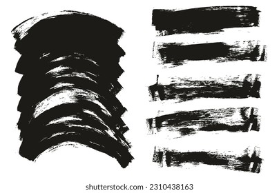 Flat Sponge Thin Artist Brush Long And Curved Background Mix High Detail Abstract Vector Background Mix Set 