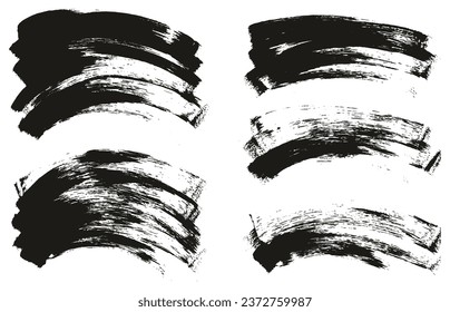 Flat Sponge Thin Artist Brush Curved Background Mix High Detail Abstract Vector Background Mix Set 