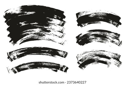 Esponja plana Pincel de Artista delgado Mezcla de fondo curvo de alto detalle Resumen conjunto de mezcla de fondo de vectores 