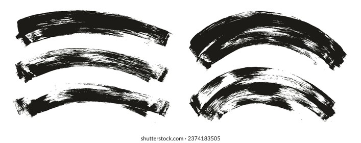 Flat Sponge Thin Artist Brush Curved Background Mix High Detail Abstract Vector Background Mix Set 