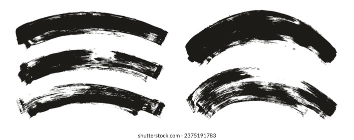 Flat Sponge Thin Artist Brush Curved Background Mix High Detail Abstract Vector Background Mix Set 