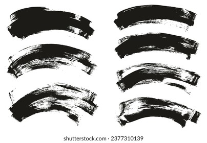 Flat Sponge Thin Artist Brush Curved Background Mix High Detail Abstract Vector Background Mix Set 