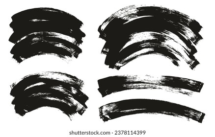 Flat Sponge Thin Artist Brush Curved Background Mix High Detail Abstract Vector Background Mix Set 