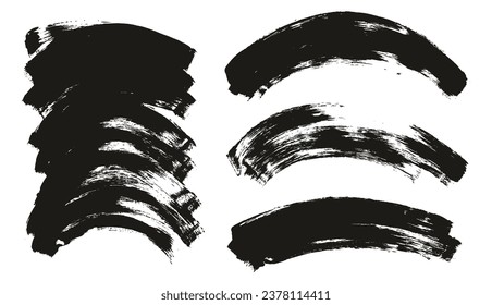 Flat Sponge Thin Artist Brush Curved Background Mix High Detail Abstract Vector Background Mix Set 