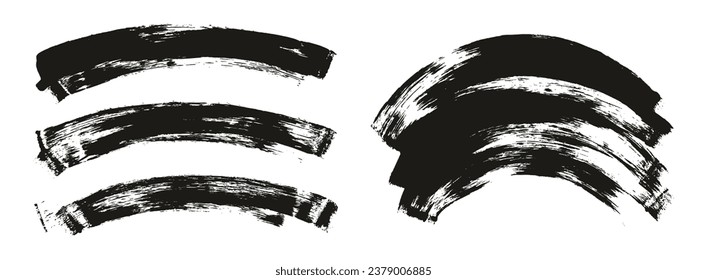 Flat Sponge Thin Artist Brush Curved Background Mix High Detail Abstract Vector Background Mix Set 