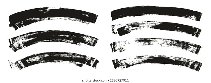 Flat Sponge Thin Artist Brush Curved Background Mix High Detail Abstract Vector Background Mix Set 