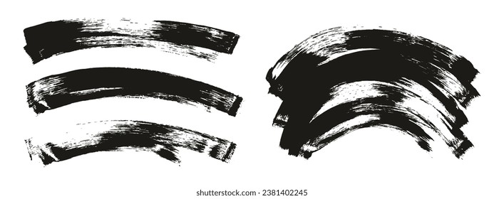 Esponja plana Pincel de Artista delgado Mezcla de fondo curvo de alto detalle Resumen conjunto de mezcla de fondo de vectores 