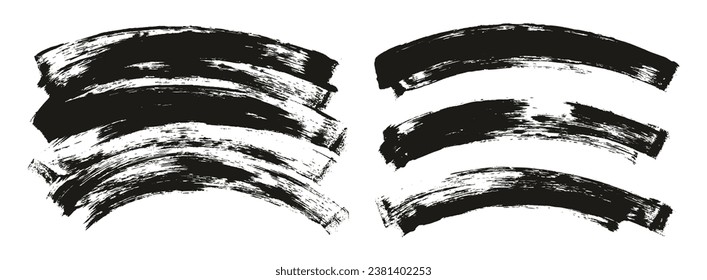 Flat Sponge Thin Artist Brush Curved Background Mix High Detail Abstract Vector Background Mix Set 