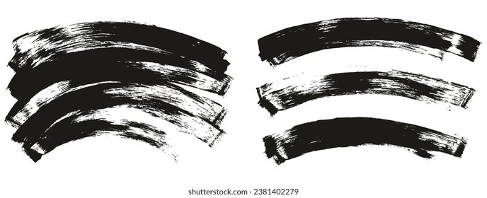 Esponja plana Pincel de Artista delgado Mezcla de fondo curvo de alto detalle Resumen conjunto de mezcla de fondo de vectores 