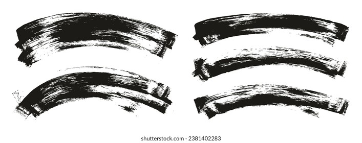 Flat Sponge Thin Artist Brush Curved Background Mix High Detail Abstract Vector Background Mix Set 