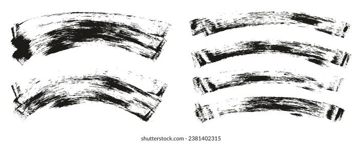 Flat Sponge Thin Artist Brush Curved Background Mix High Detail Abstract Vector Background Mix Set 
