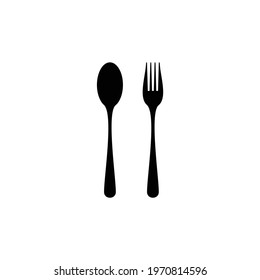 flat spoon and fork icon logo