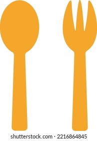 Flat Spoon And Fork Vector Illustration