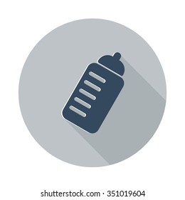 Flat Sport Drink icon with long shadow on grey circle