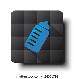 Flat Sport Drink icon on black app button with drop shadow