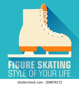 Flat sport figure skating background concept. Vector illustration design