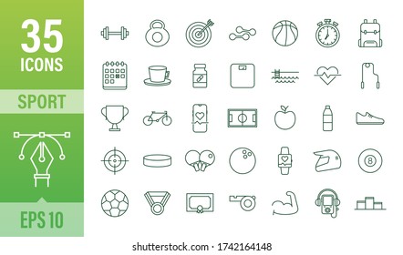 Flat sport icon for web design. Soccer ball. Web icon set. Fitness sport. Vector stock illustration - Shutterstock ID 1742164148