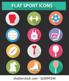 Flat sport icons,colorful version,vector