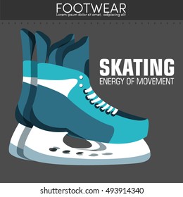 Flat sport skating background concept. Vector illustration design