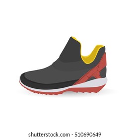 Flat sport sneakers background concept. Vector illustration design