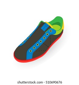 Flat sport sneakers background concept. Vector illustration design