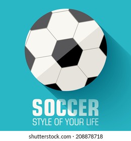 Flat sport soccer background concept. Vector illustration design