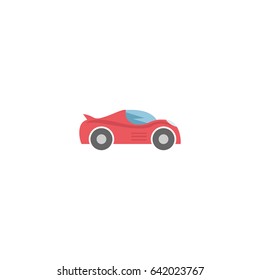 Flat Sport Vehicle Element. Vector Illustration Of Flat Luxury Auto Isolated On Clean Background. Can Be Used As Sport, Car And Auto Symbols.