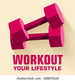 Flat sport workout icon background concept. Vector illustration design