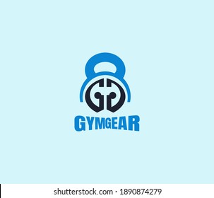 Flat sports logo. Simple abstract kettlebell store icon. Fitness, speed, gym symbol. 