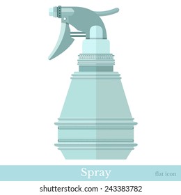 flat spray bottle icon isolated on white