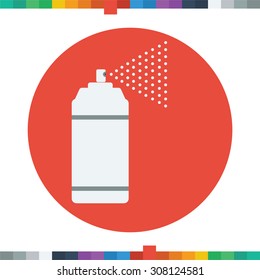 Flat spray can icon in a circle.