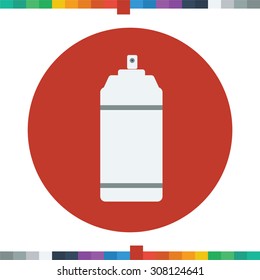 Flat spray can icon in a circle.